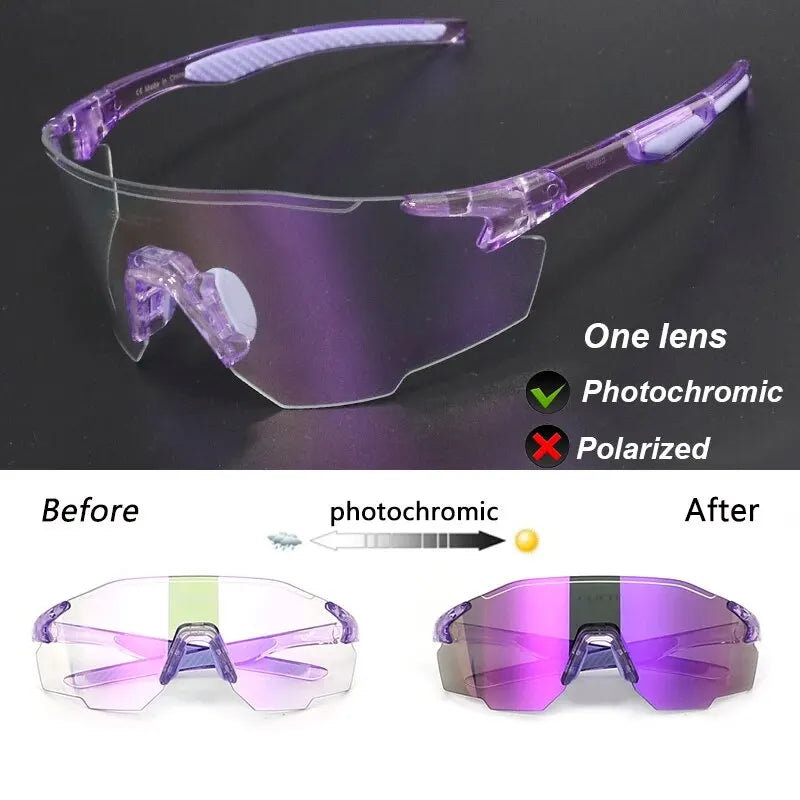 Occhiali da Ciclismo Polarizzati Fotocromatici UV400 per Uomo e Donna da Bici da Strada MTB Occhiali da Sole