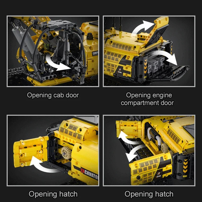 1702 Pz Cada 1:20 Città di Ingegneria di Controllo Remoto Auto FAI DA TE Modello Building Blocks RC Escavatore Mattoni Giocattoli Per I Bambini Regalo