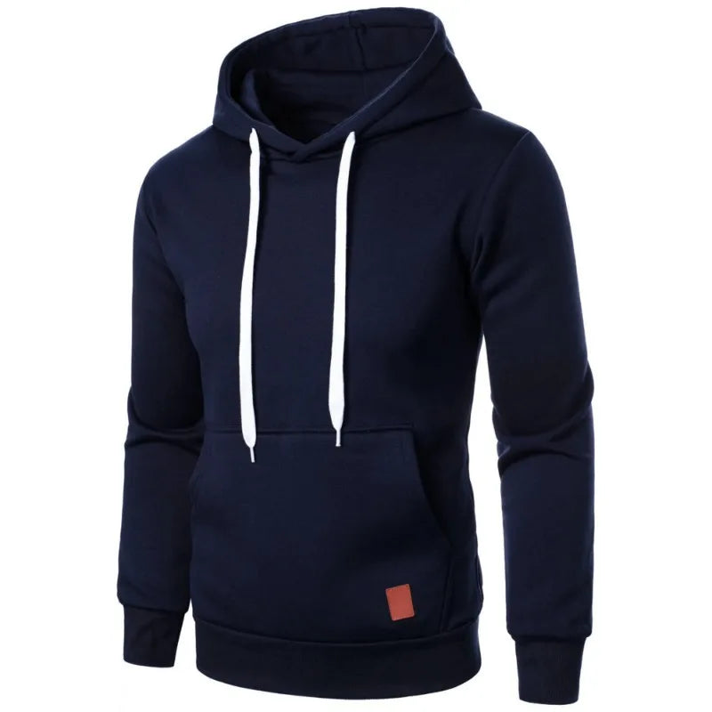 Felpa Con Cappuccio Da Uomo Leggera A Maniche Lunghe Streetwear Tinta Unita Con Coulisse