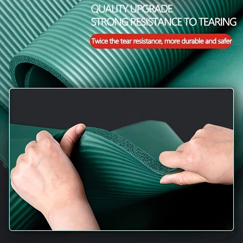 Tappetino Da Yoga NBR Spesso 15/20 Mm Antiscivolo Per Esterni 200x80 Cm Esercizio Palestra Allenamento Fitness