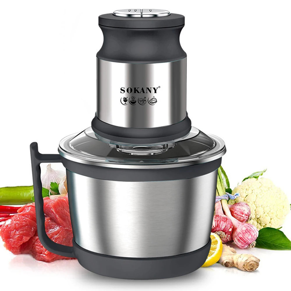 Tritacarne Elettrico 800W 3L In Acciaio Inox Frullatore Mixer Cucina Processore Alimentare Tutto in Uno 220V