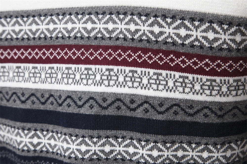 Maglione Con Cerniera Da Uomo In Cotone Alta Qualità Per Autunno Inverno Caldo Con Motivi Etnici