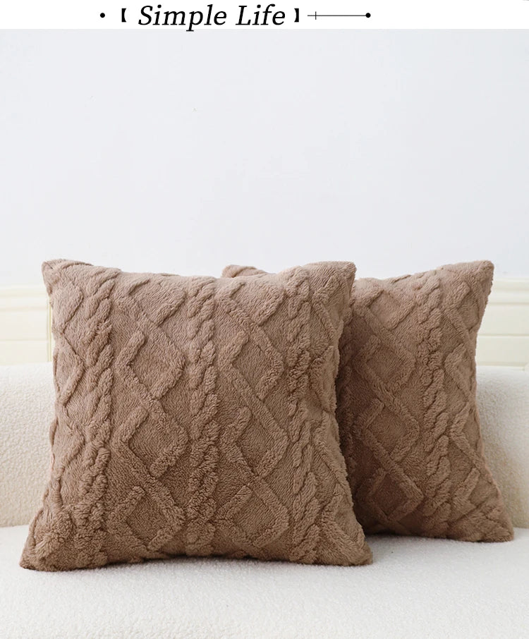 Fodera Per Cuscino In Peluche Geometrica 45x45 Cm Per Divano Soggiorno Decorativa Per La Casa