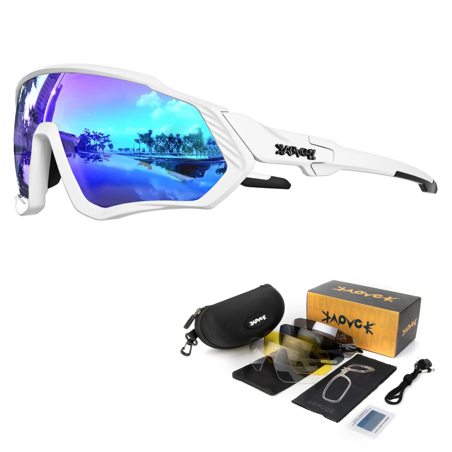 Occhiali Da Ciclismo Polarizzati Kapvoe UV400 Con 5 Lenti Intercambiabili Per Uomo E Donna Unisex Sportivi Da Esterno