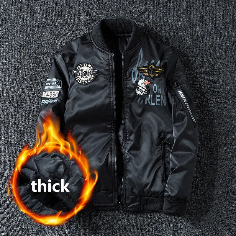 Giacca Bomber Invernale Da Uomo Reversibile Con Distintivo E Tasche Doppio Lato Per Motociclista Autunno