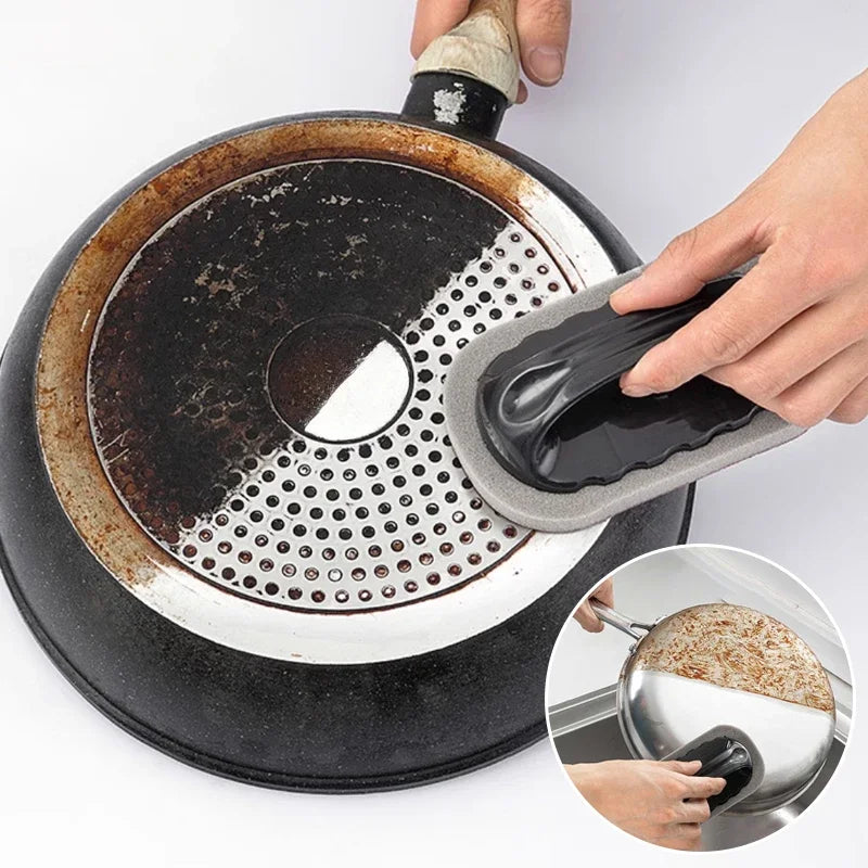 Spazzola Magica Con Spugna Smeriglio Detergente Per Gomma Cucina Bagno Ruggine Forte Decontaminazione Con Manico Utensili Pulizia Casa