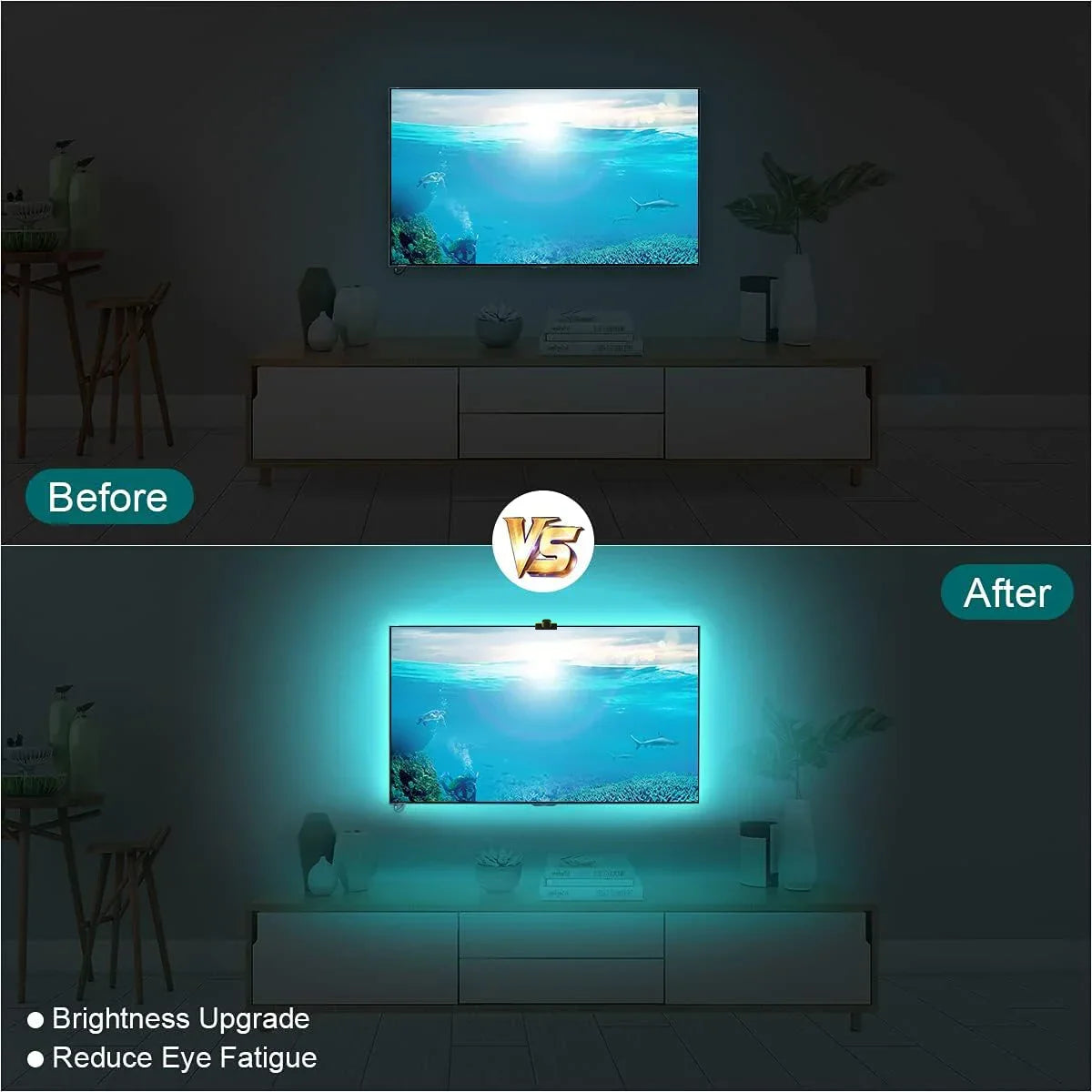 Retroilluminazione A LED Per TV 55 75 Pollici Fotocamera Strisce RGBIC Sincronizzazione Schermo Musica Decorazione Stanza