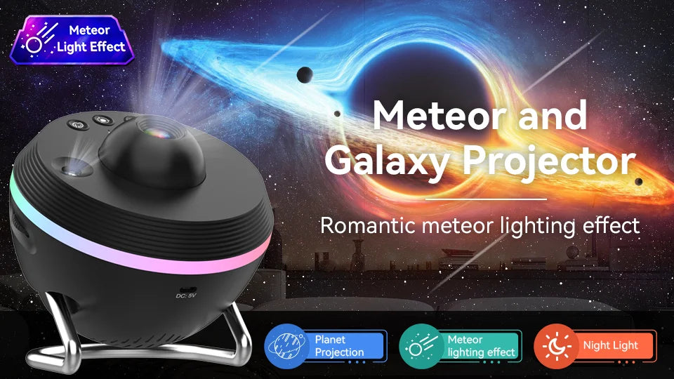 Proiettore Galaxy Star 12 In 1 Con Meteor Lampada Notturna Rotante Space Ball Per Bambini