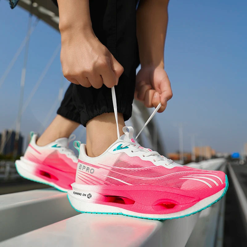 Scarpe da Corsa con Piastra in Carbonio per Maratona Unisex Traspiranti e Leggere Antiscivolo Sneakers Atletiche
