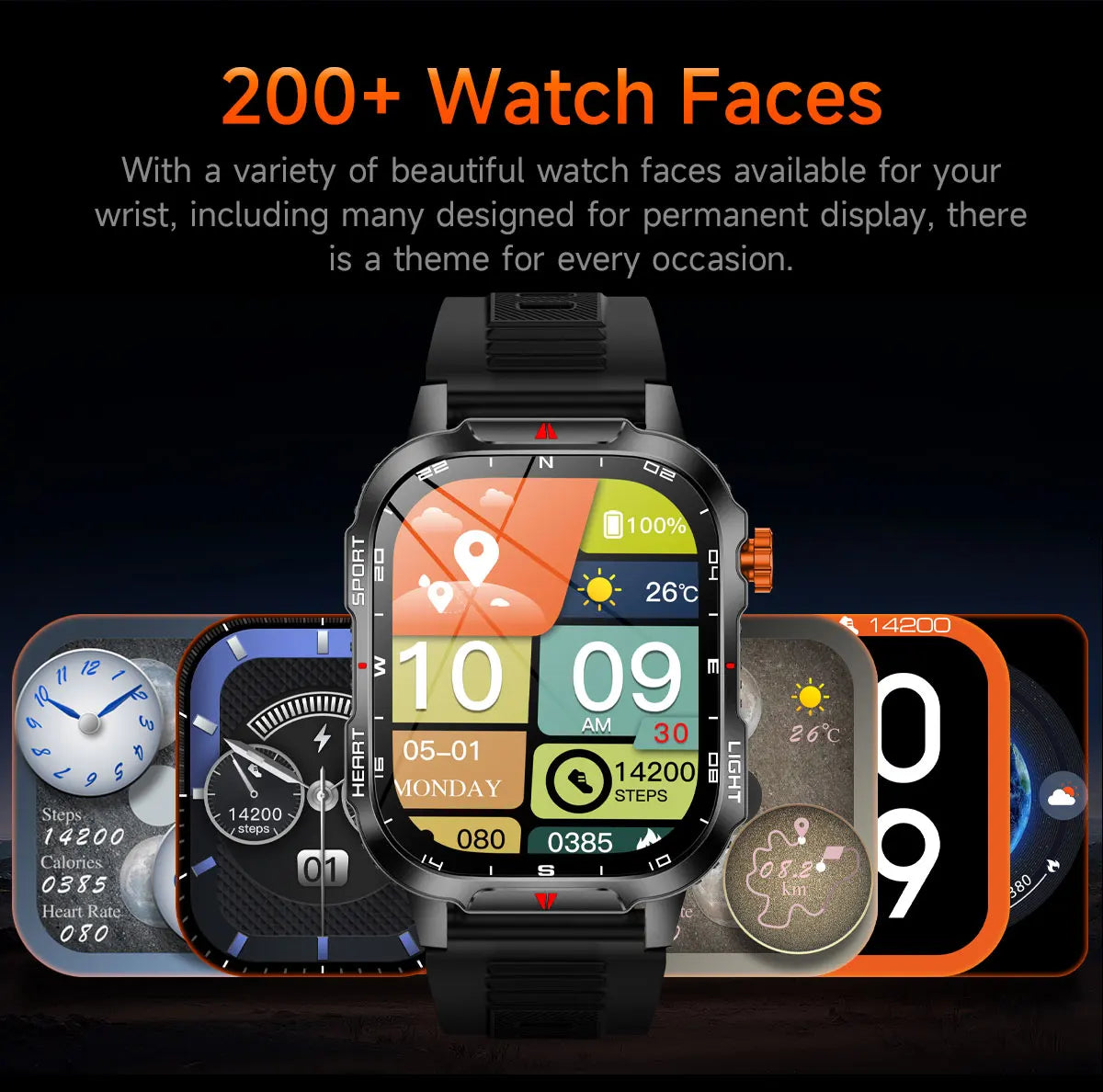 Smartwatch Da Uomo Batteria 100mAh Schermo 2,01 Pollici Chiamata Bluetooth Cardiofrequenzimetro Orologio Xiaomi iOS