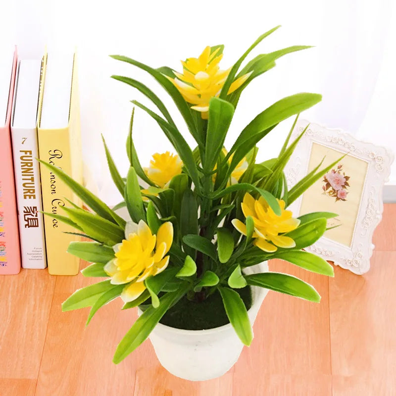Fiori Artificiali in Vaso per Piante Decorazioni Finti in Plastica per Casa Ufficio Regalo Desktop Bonsai Festa di Nozze
