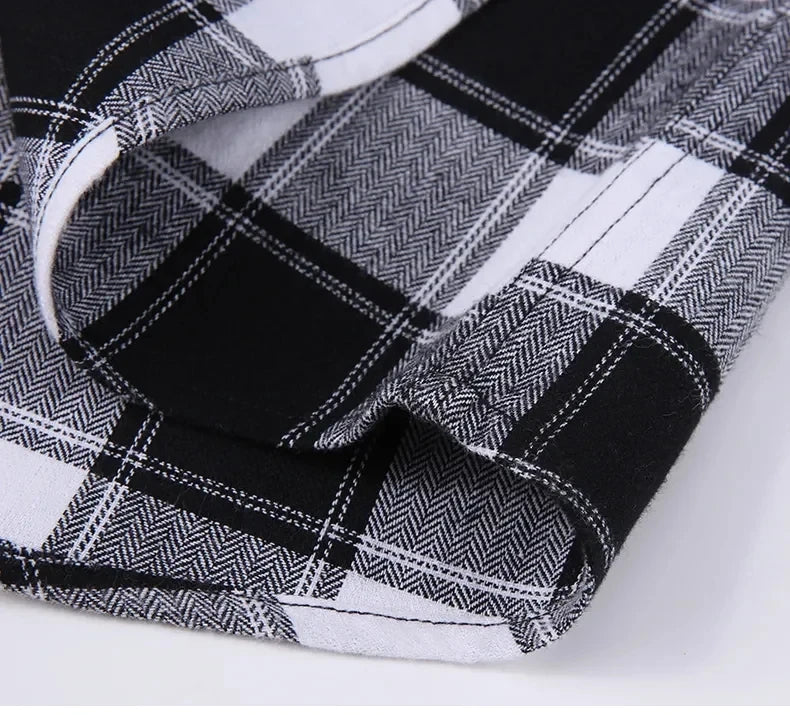 Camicie Flanella Scozzese da Uomo Manica Lunga Plus Size 9XL 10XL 11XL Cotone Morbide Standard Fit Casual