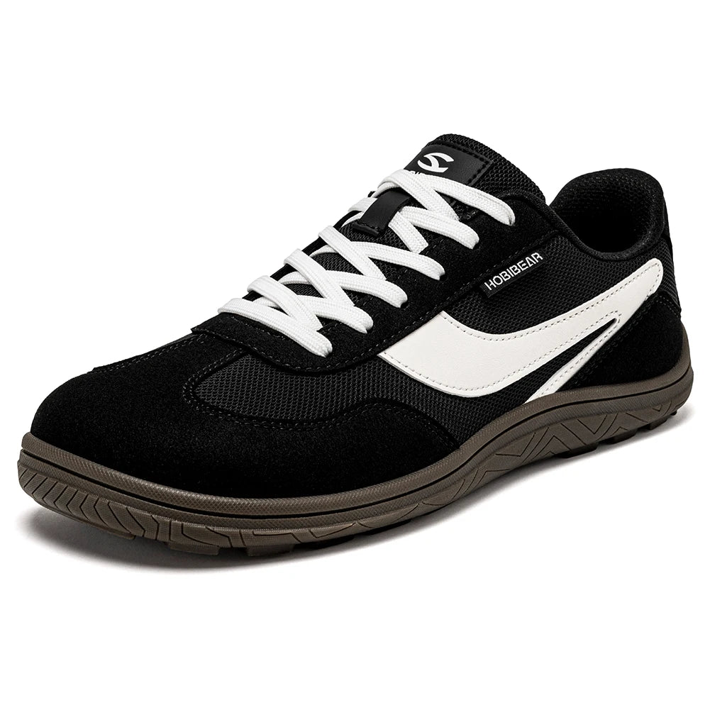 Hobibear Scarpe Larghe a Piedi Nudi Minimaliste Uomo Donna Zero Drop Sneakers Passeggio Retrò Rete Pelle Artificiale