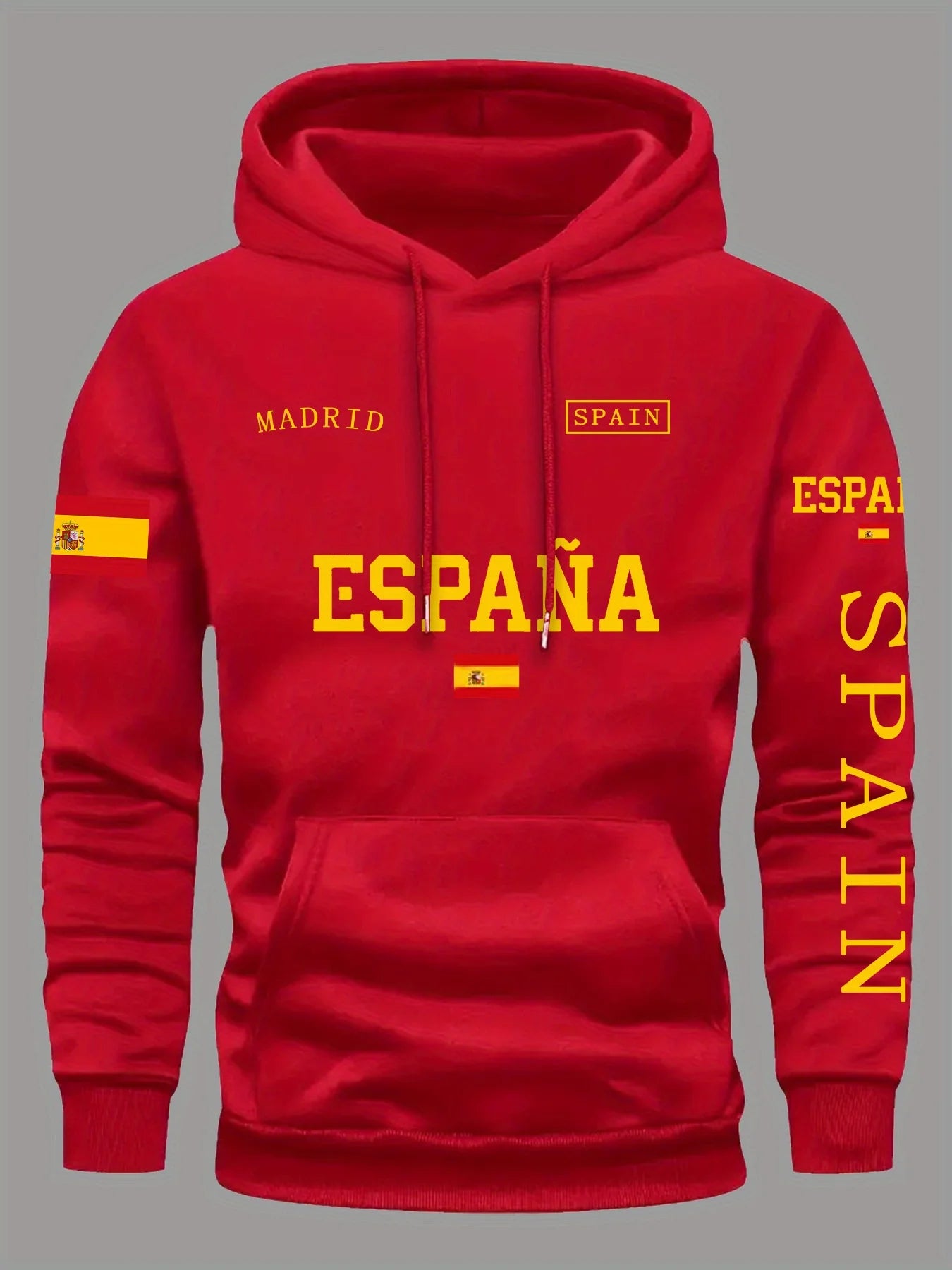 Felpa Con Cappuccio Da Donna Con Stampa Grafica Bandiera Spagnola Autunno Inverno Abbigliamento Casual Caldo E Sportivo