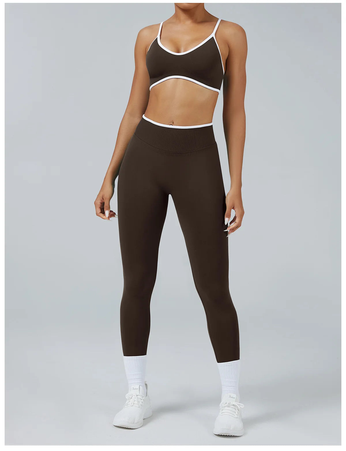 Set Fitness Da Donna 2 Pezzi Leggings Vita Alta Senza Cuciture E Reggiseno Sportivo Per Yoga Palestra Cardio Estivo
