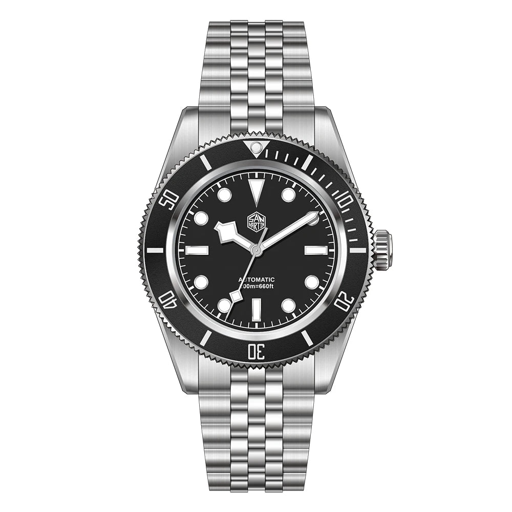 San Martin Orologio 40mm BB Diver Smaltato Quadrante Enamel Blu Lusso NH35 Automatico 200m SN0128