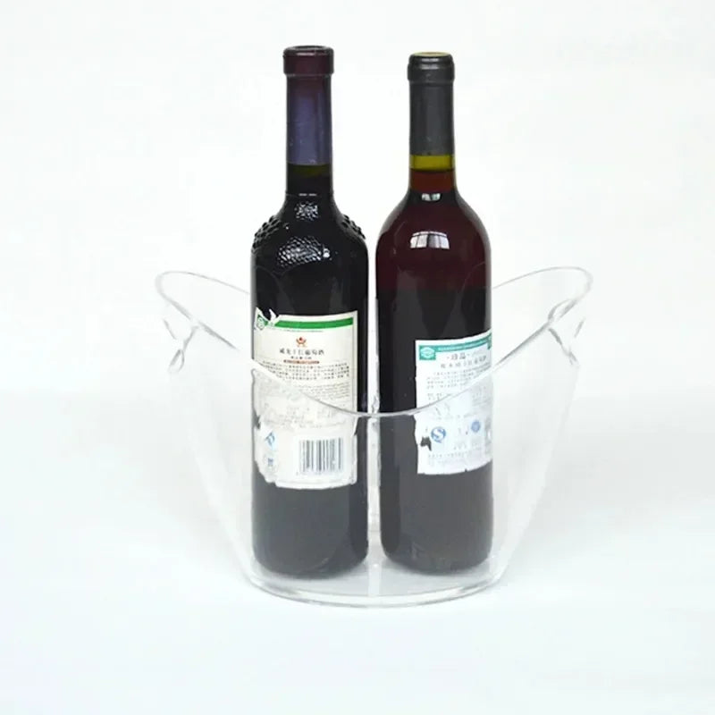 Secchiello Per Ghiaccio In Plastica Trasparente 4L E 8L Per Cubetti E Bottiglie Di Champagne Per Bar
