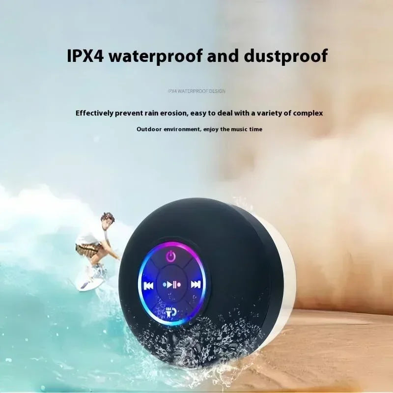 Altoparlante Bluetooth Senza Fili Ventosa Impermeabile Per Doccia Con Luce LED Ricarica USB Per Bagni E Viaggi