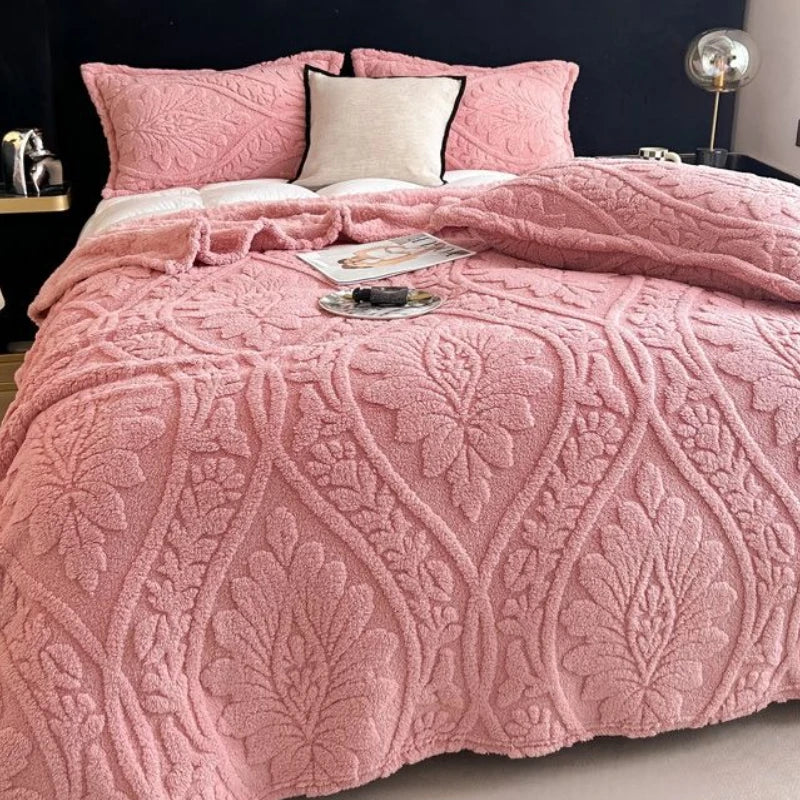 Coperta Stampata Floreale 3D In Stile Europeo Pile Di Corallo Spesso Per Inverno Calda Trapunta Facile Da Mantenere