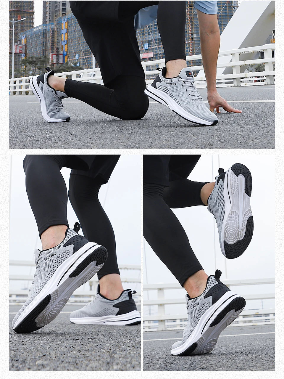 Baasploa Scarpe Da Corsa Uomo Leggere In Mesh Traspiranti Con Lacci Per Attività All Aperto