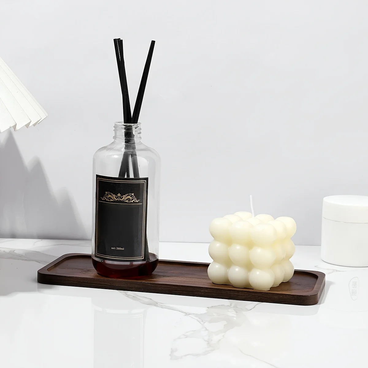 Vassoio in Bambù per il Bagno Multiuso Porta Sapone Porta Profumi Portacandele e Gioielli Vassoio da Appoggio Moderno