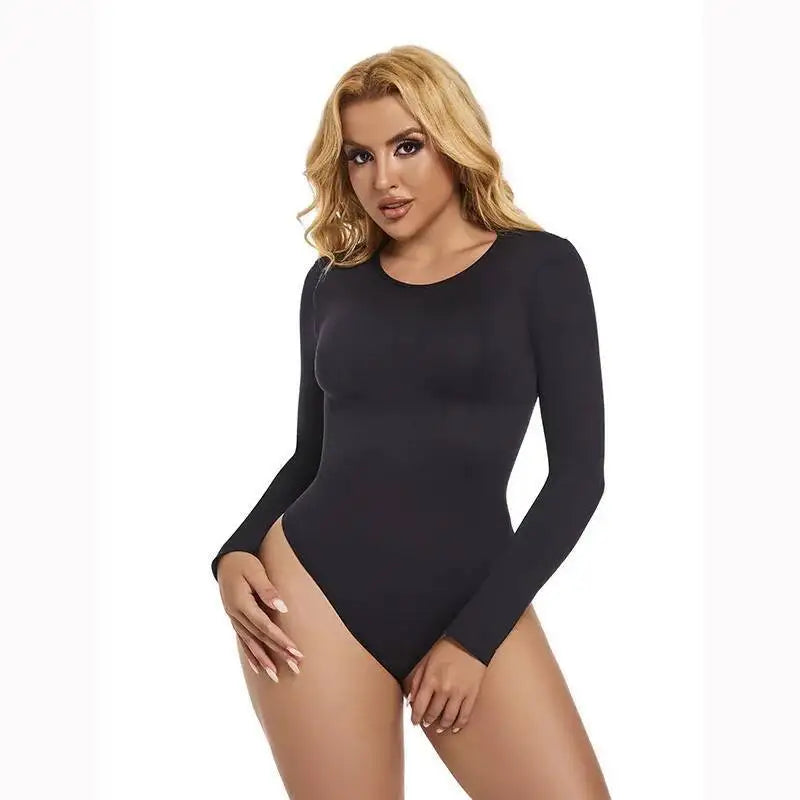 Nuovo autunno inverno manica lunga senza cuciture body shaper elastico perizoma body shapewear donna pancia controllo body shaper con apertura sul cavallo
