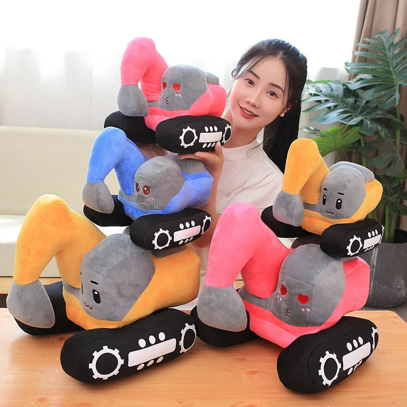 Simulazione Trattore Escavatore Giocattoli Di Peluche Per Auto Kawaii Morbido Cuscino Veicoli Regalo Natale Bambini
