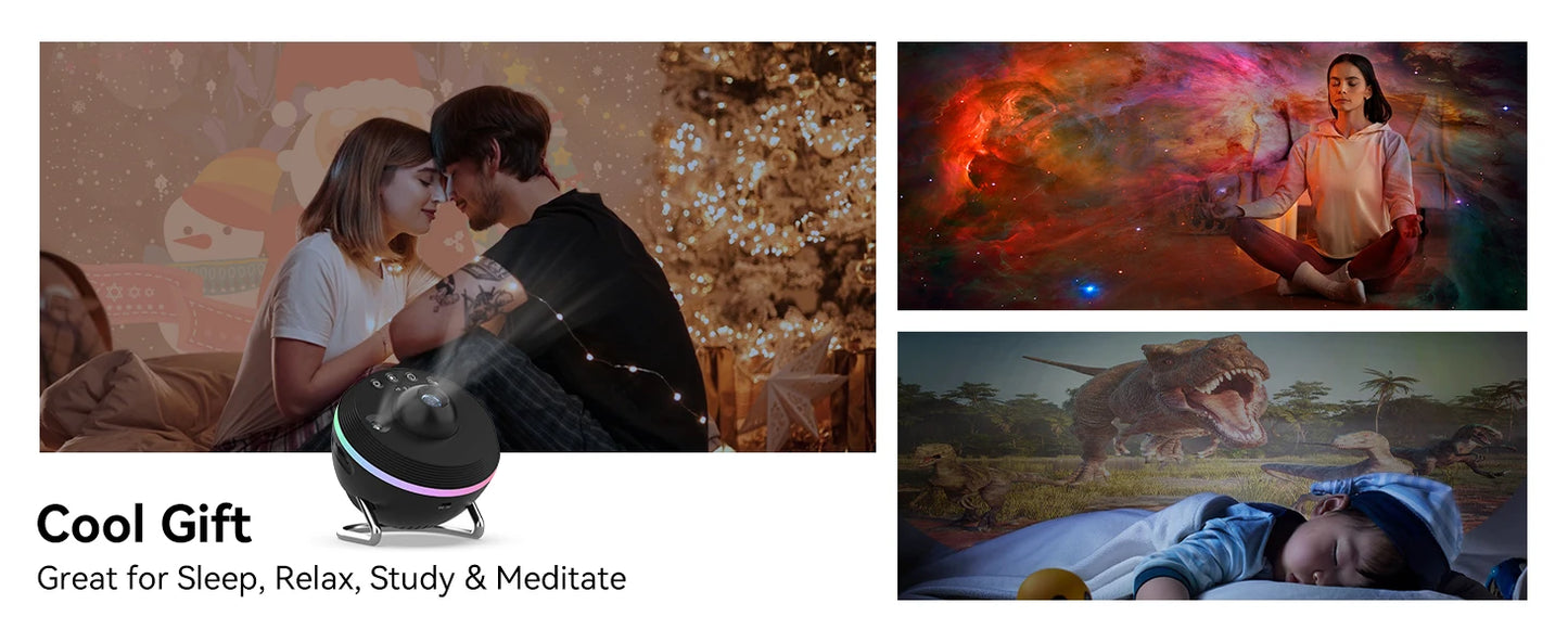 Lampada Notturna Proiettore Galaxy Meteor 360 Gradi Rotante E Stellare 4K HD Per Decorazione Stanza Bambini Adulti