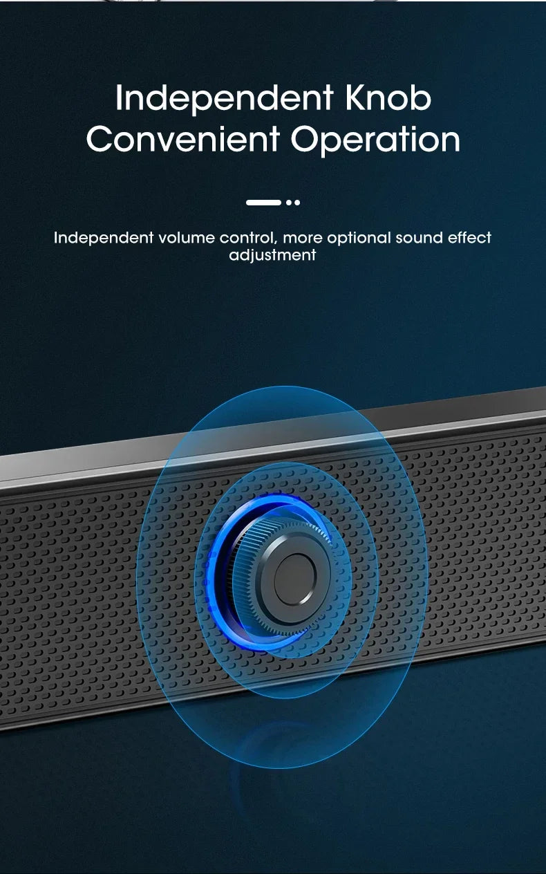 Soundbar Per PC E TV Bluetooth Cablato E Wireless USB Alimentato Per Laptop Gaming Home Theater Sistema Audio Surround