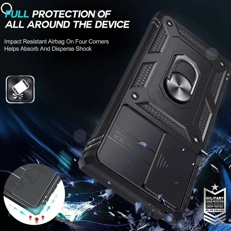 Custodia Resistente Con Cavalletto 360 Gradi Per Samsung S26 Ultra S25 S24 S23 Plus 5G Con Fotocamera Esterna