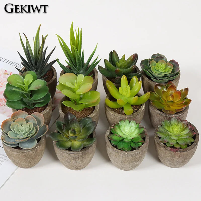Mini Piante Succulente Artificiali Sempreverdi In Vaso Piccolo Per Ufficio Casa Decorazioni Da Tavolo Fiori Finti