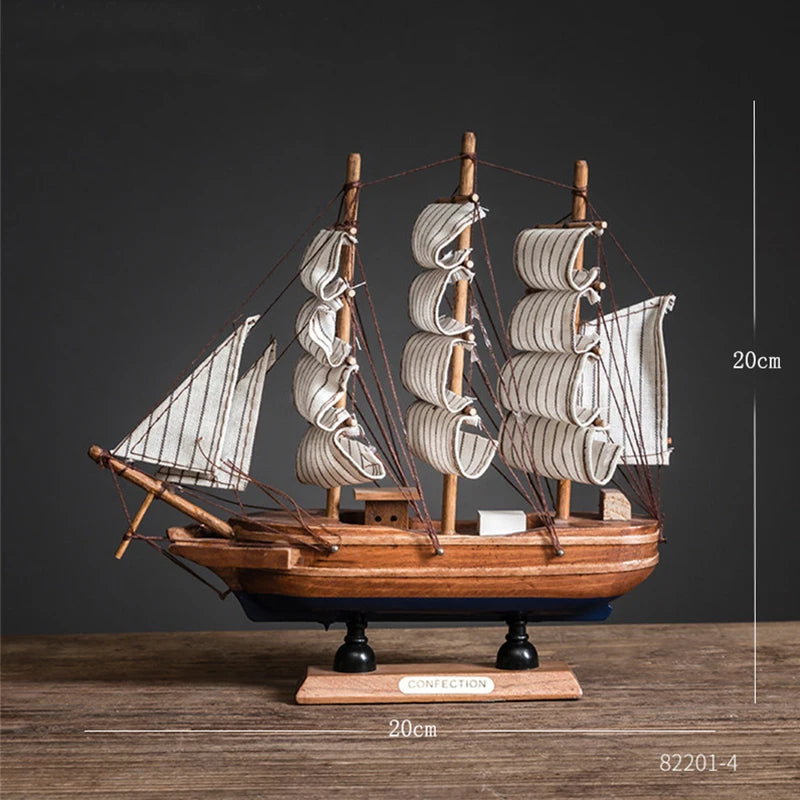 Modello Di Barca A Vela In Legno Per Decorazioni Della Casa In Stile Mediterraneo Accessori Regalo Compleanno