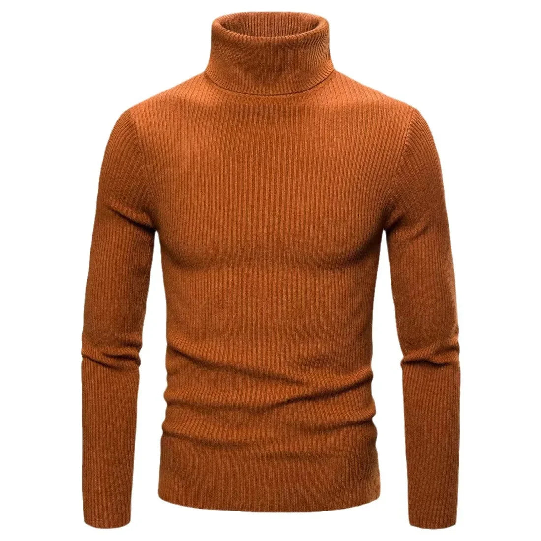Pullover Da Uomo Dolcevita Lavorato A Maglia Solido Slim Fit Autunno Inverno Manica Intera Casual