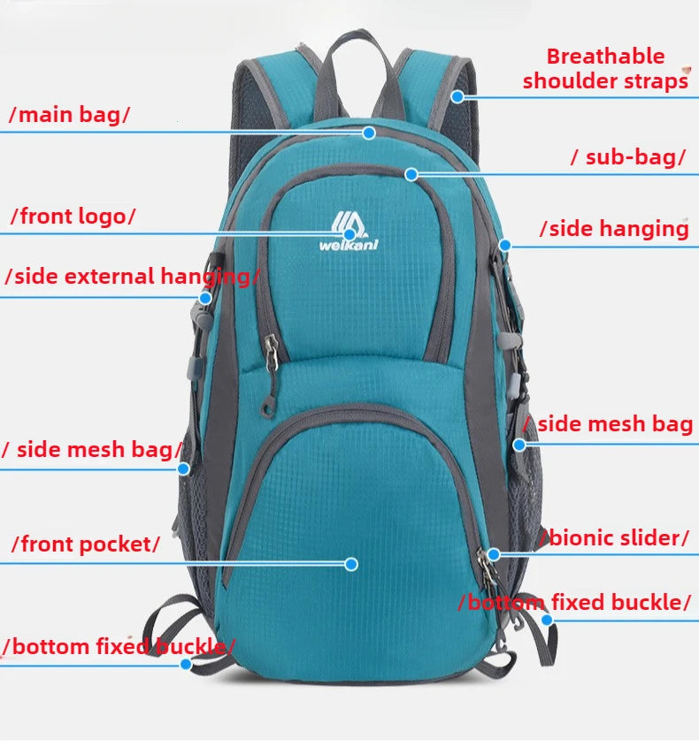 Zaino Ultraleggero Da Trekking Per Uomo E Donna Versatile Per Escursionismo Viaggi Campeggio Arrampicata Tasca Piccola