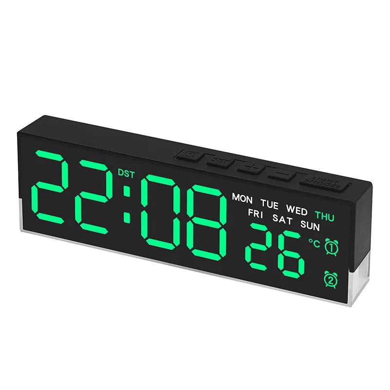 Sveglia Digitale USB Con Luce D'Ambiente Bianca Orologio Da Tavolo LED 12/24 Ore, 3 Livelli Di Luminosità, DST