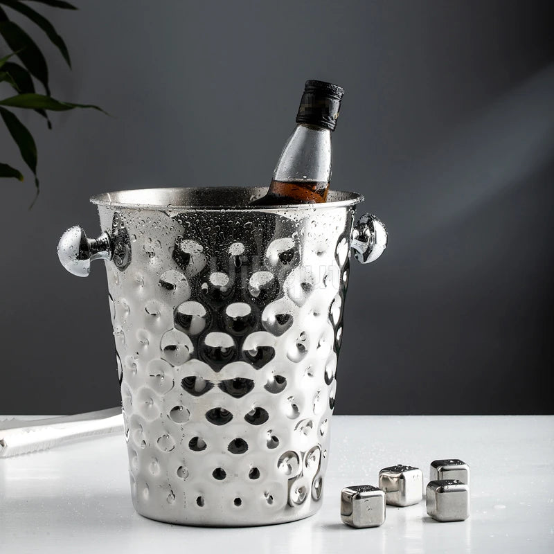 Secchiello Per Il Ghiaccio In Acciaio Inossidabile Dorato Con Motivo Martello Creativo Per Vino Rosso Champagne