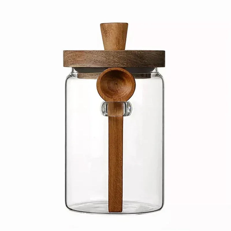 JUSTINLAU Barattoli In Vetro Sigillato Per Cereali E Chicchi Di Caffè Con Cucchiaio E Spezie Da Cucina 400ml 600ml 900ml