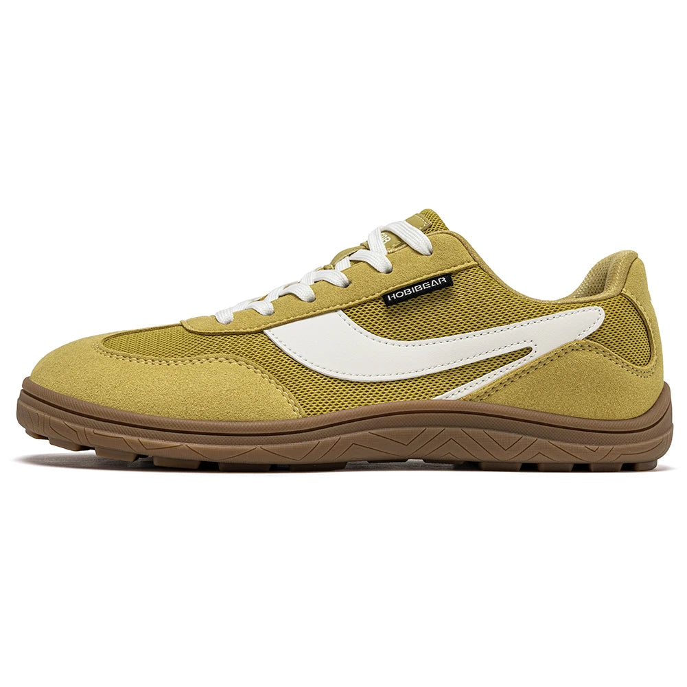 Hobibear Scarpe Larghe a Piedi Nudi Minimaliste Uomo Donna Zero Drop Sneakers Passeggio Retrò Rete Pelle Artificiale