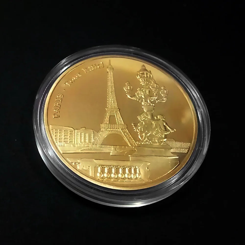 Collezione Di Monete Commemorative Della Torre Eiffel Parigi Per Viaggi Europee Non Valuta In Metallo