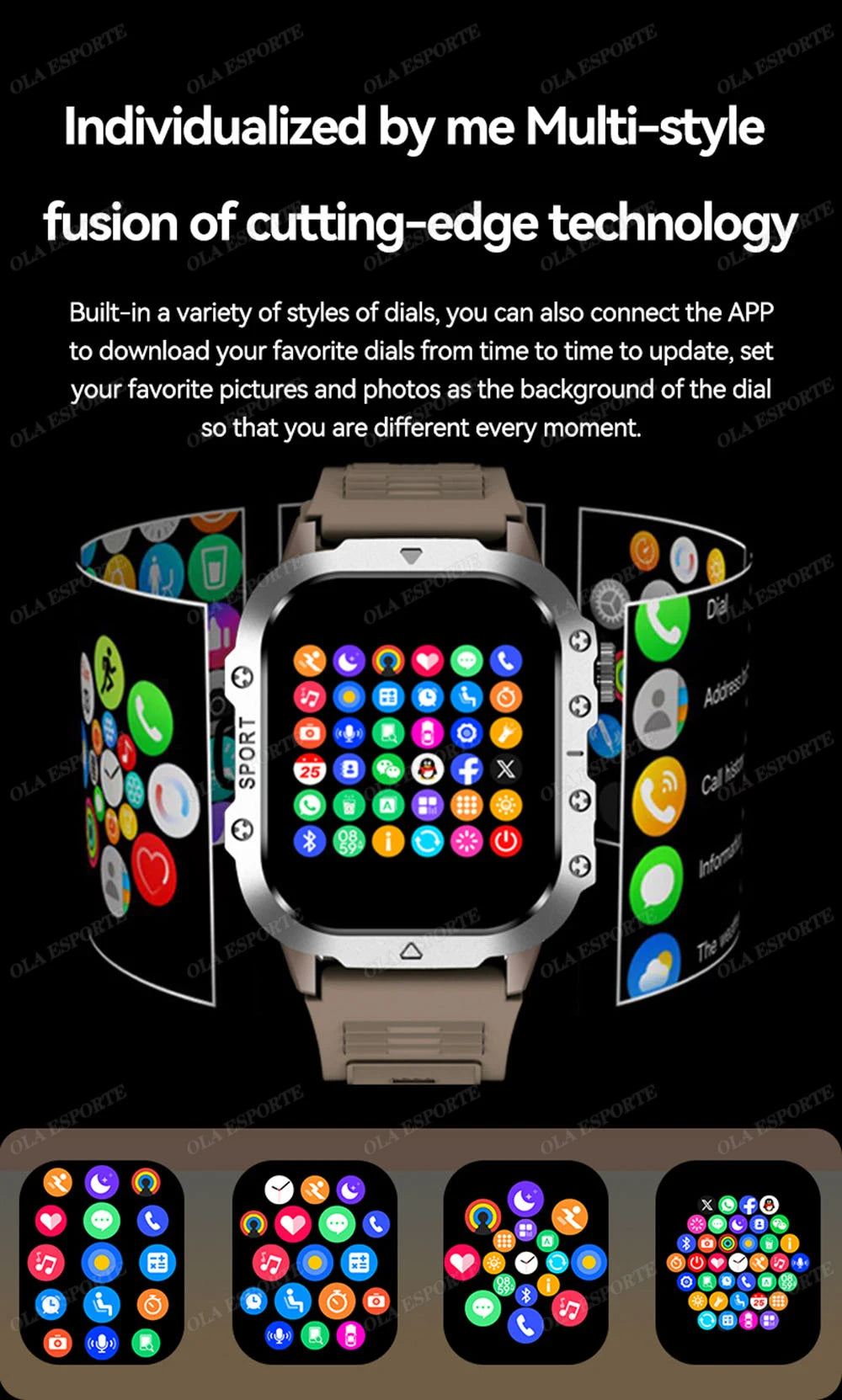 Smartwatch Militare Robusto 2026 Con GPS Chiamate Bluetooth Monitoraggio Salute Fitness Impermeabile 5ATM Per Uomo HW12