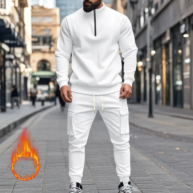 Pantaloni Sportivi Con Cerniera Calda In Velluto Da Uomo Casual Autunno Inverno 2024