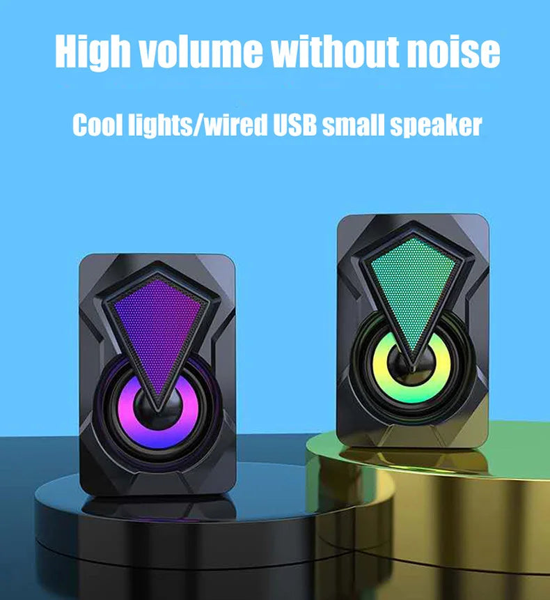 Nuovo Altoparlante Per Computer X2 Illuminato RGB USB Mini Cablato Multimediale Per PC Laptop Desktop