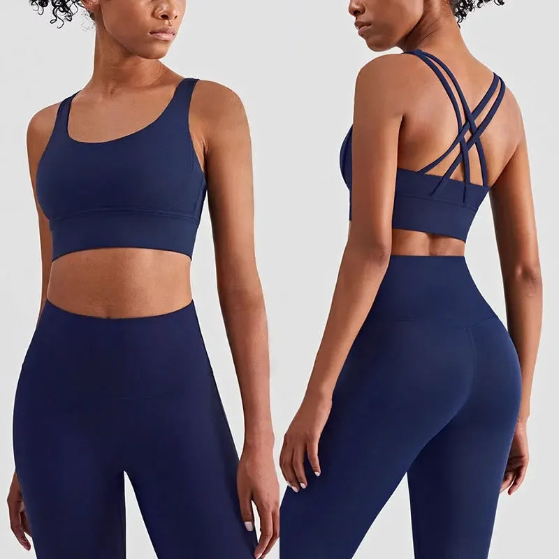 Tuta Da Yoga Due Pezzi Da Donna Abbigliamento Sportivo Per Pilates E Fitness Leggings Reggiseno Sportivo Traspirante