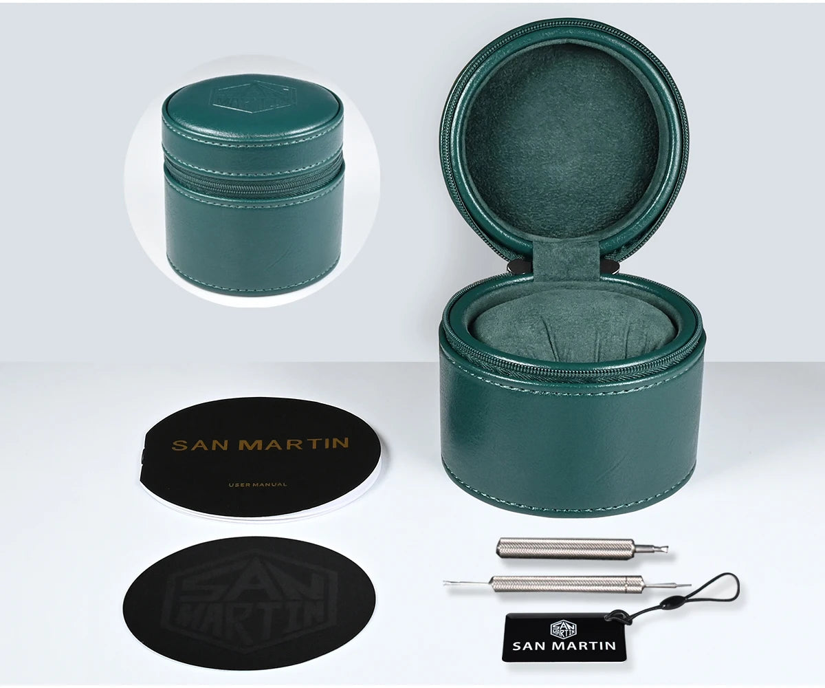 Orologio Da Pilota Da Uomo San Martin 37mm Meccanico Automatico 100m Impermeabile Stile Militari BGW 9