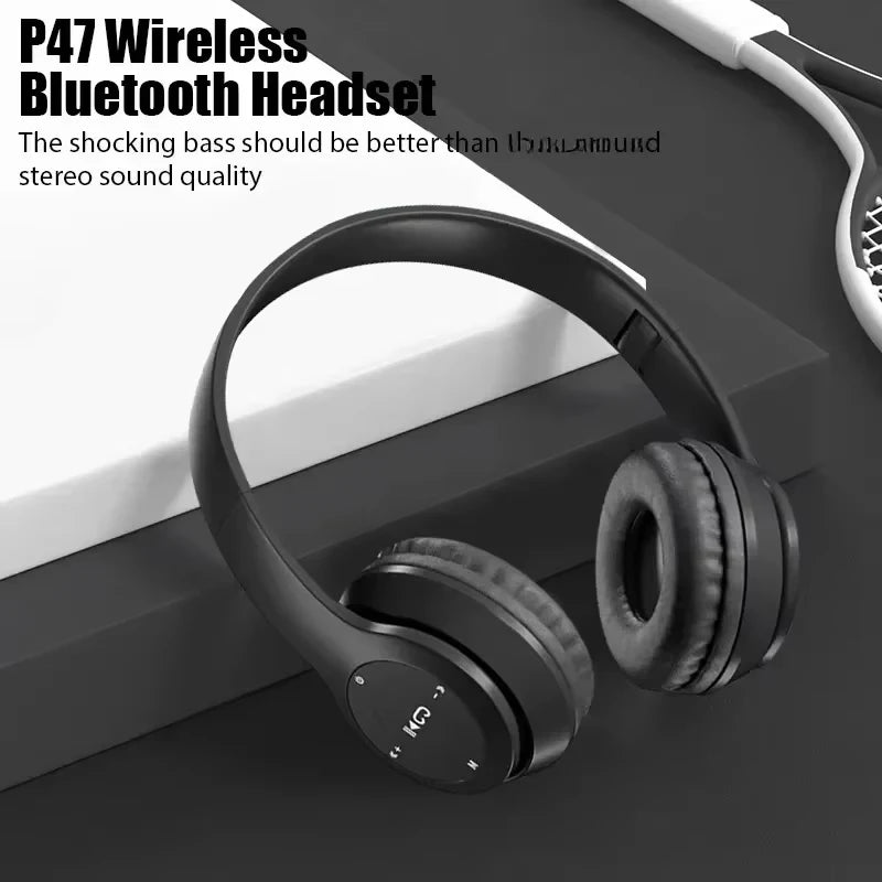 Cuffie Wireless Bluetooth 5.3 Over Ear HiFi Senza Cancellazione Del Rumore Microfono Integrato Sport Gaming Lettore