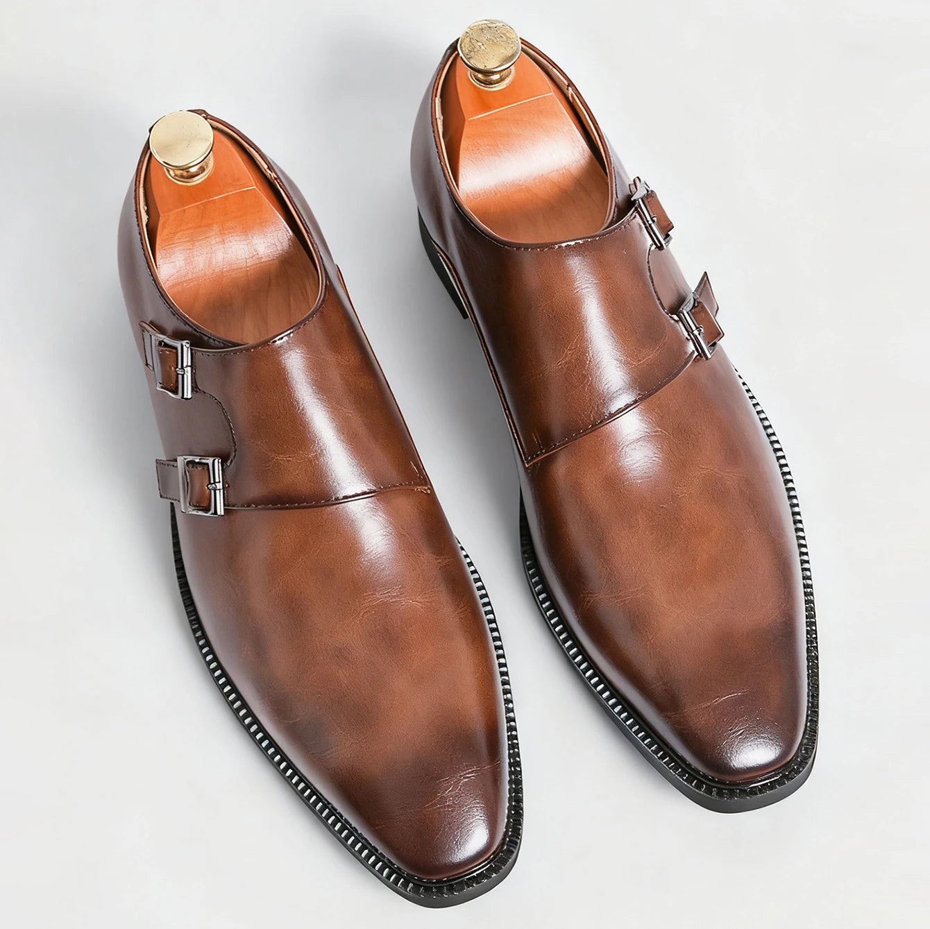 Scarpe Classiche Da Uomo In Pelle Monaco Con Abito Retrò Con Fibbia A Punta Oxford Da Uomo Comode