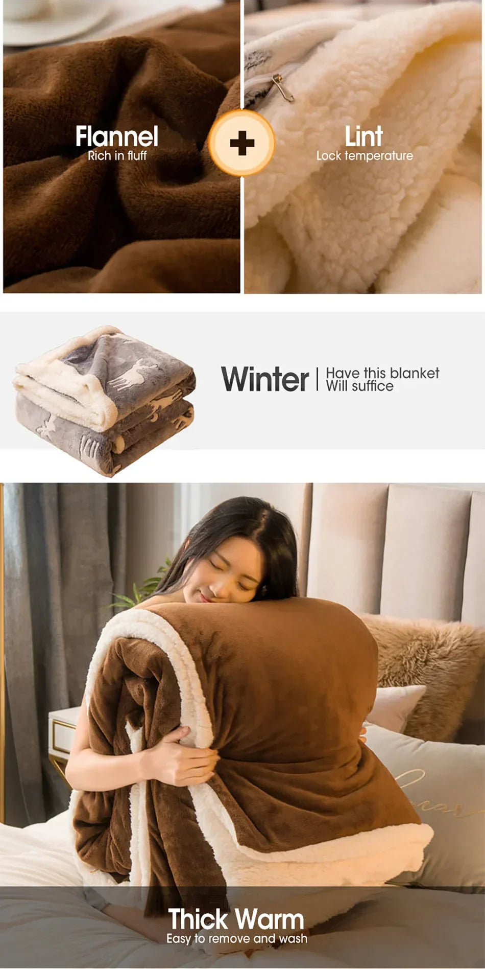 Coperta Riscaldata In Lana Portatile Doppia Faccia Antipilling Queen Letto Invernale Per Campeggio