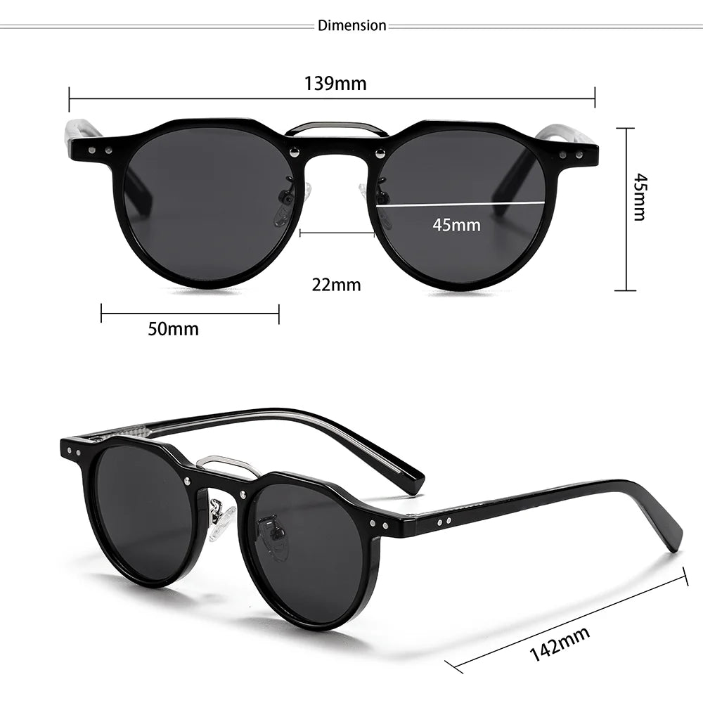 Occhiali Da Sole Punk Hip Hop Rotondi Da Uomo E Donna Montatura Premium UV400 Protezione Solare All Aperto Alla Moda