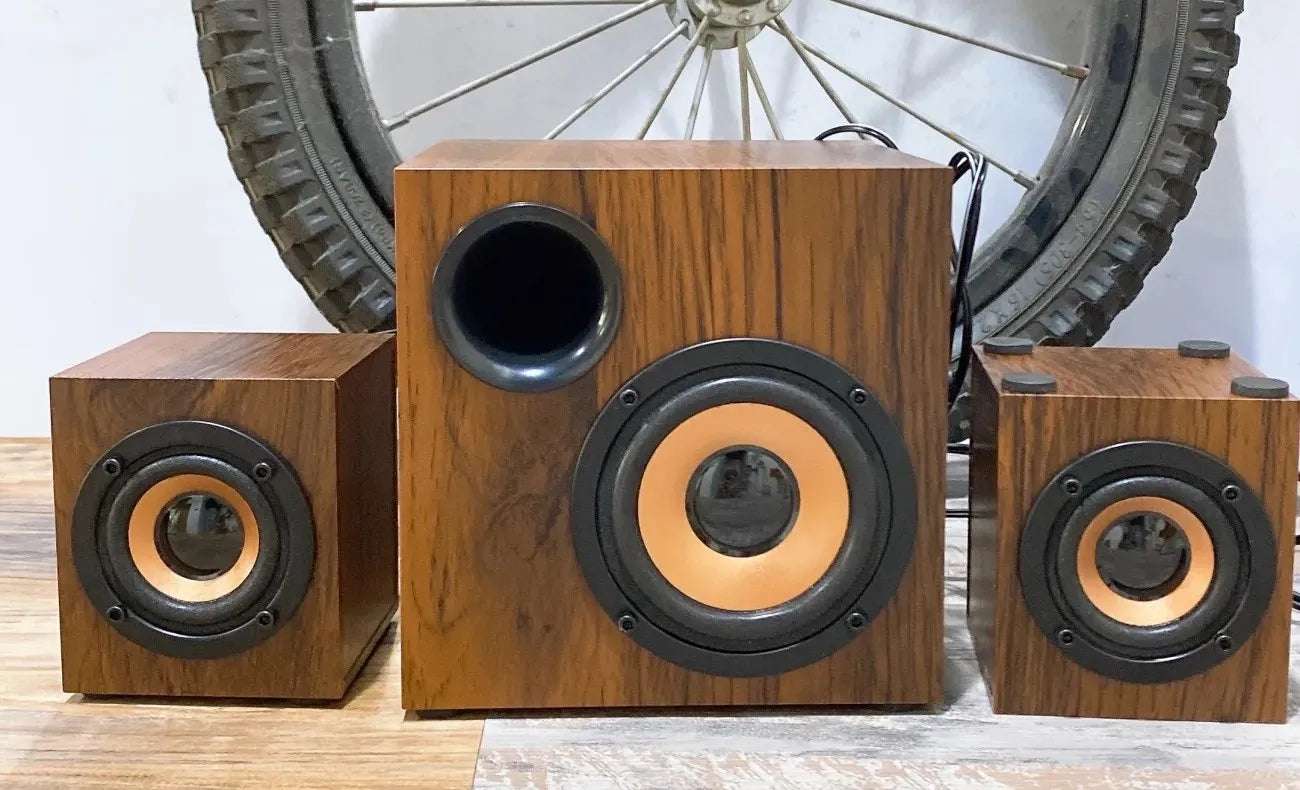 Altoparlante Bluetooth 2.1 Da Tavolo In Legno Con Subwoofer Per PC Notebook Ufficio Casa Suono Pieno