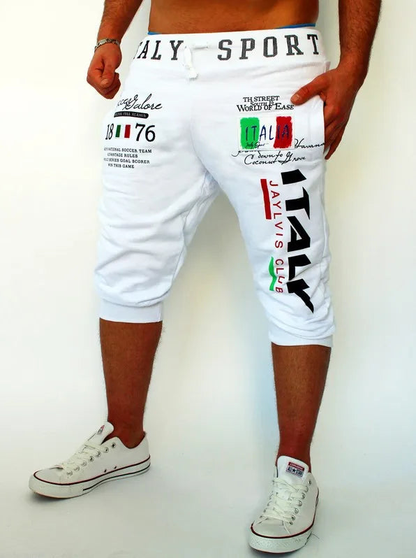 Pantaloncini Sportivi Uomo Capri Con Coulisse Stampa Lettera Outdoor Weekend Streetwear Moda